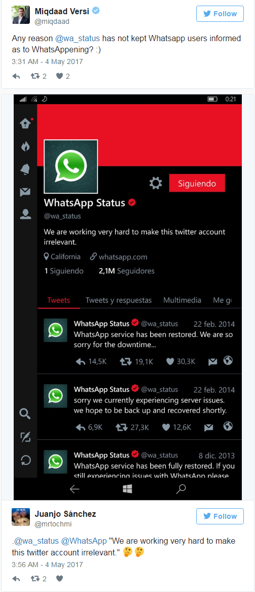 WhatsApp Return after worldwide Downtime